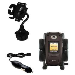 Gomadic Samsung SCH-U520 Auto Cup Holder with Car Charger - Uses TipExchange