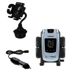Gomadic Samsung SCH-U540 Auto Cup Holder with Car Charger - Uses TipExchange