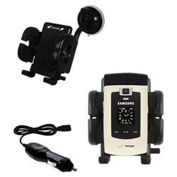 Gomadic Samsung SCH-U740 Auto Windshield Holder with Car Charger - Uses TipExchange