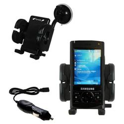 Gomadic Samsung SCH-i760 Auto Windshield Holder with Car Charger - Uses TipExchange