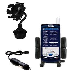 Gomadic Samsung SCH-i830 Auto Cup Holder with Car Charger - Uses TipExchange