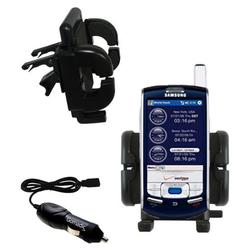 Gomadic Samsung SCH-i830 Auto Vent Holder with Car Charger - Uses TipExchange
