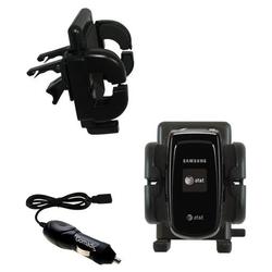Gomadic Samsung SGH-A117 Auto Vent Holder with Car Charger - Uses TipExchange