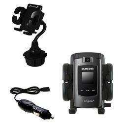 Gomadic Samsung SGH-A707 Auto Cup Holder with Car Charger - Uses TipExchange