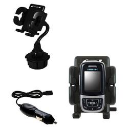 Gomadic Samsung SGH-E630 Auto Cup Holder with Car Charger - Uses TipExchange