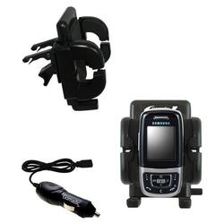 Gomadic Samsung SGH-E630 Auto Vent Holder with Car Charger - Uses TipExchange
