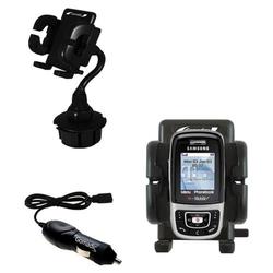 Gomadic Samsung SGH-E635 Auto Cup Holder with Car Charger - Uses TipExchange