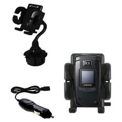 Gomadic Samsung SGH-E780 Auto Cup Holder with Car Charger - Uses TipExchange