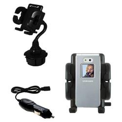 Gomadic Samsung SGH-E870 Auto Cup Holder with Car Charger - Uses TipExchange