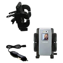 Gomadic Samsung SGH-E870 Auto Vent Holder with Car Charger - Uses TipExchange