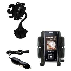 Gomadic Samsung SGH-E900 Auto Cup Holder with Car Charger - Uses TipExchange