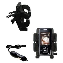 Gomadic Samsung SGH-E900 Auto Vent Holder with Car Charger - Uses TipExchange