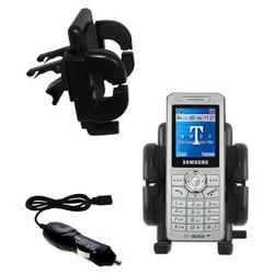 Gomadic Samsung SGH-T509 Auto Vent Holder with Car Charger - Uses TipExchange