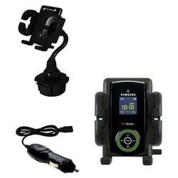 Gomadic Samsung SGH-T539 Auto Cup Holder with Car Charger - Uses TipExchange