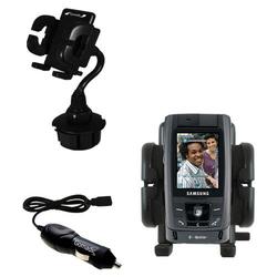 Gomadic Samsung SGH-T809 Auto Cup Holder with Car Charger - Uses TipExchange