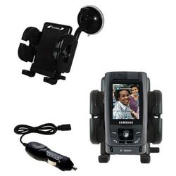 Gomadic Samsung SGH-T809 Auto Windshield Holder with Car Charger - Uses TipExchange