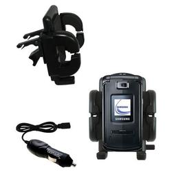 Gomadic Samsung SGH-V804 Auto Vent Holder with Car Charger - Uses TipExchange