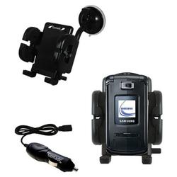 Gomadic Samsung SGH-V804 Auto Windshield Holder with Car Charger - Uses TipExchange