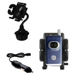 Gomadic Samsung SGH-X400 Auto Cup Holder with Car Charger - Uses TipExchange