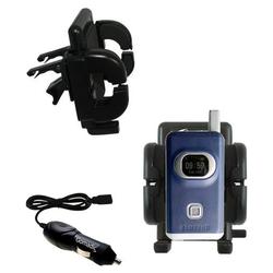 Gomadic Samsung SGH-X400 Auto Vent Holder with Car Charger - Uses TipExchange