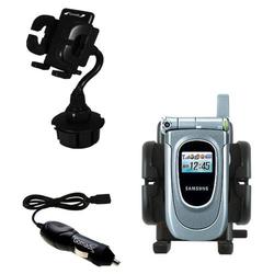 Gomadic Samsung SGH-Z105 Auto Cup Holder with Car Charger - Uses TipExchange