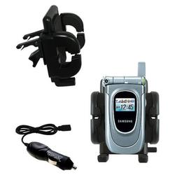 Gomadic Samsung SGH-Z105 Auto Vent Holder with Car Charger - Uses TipExchange