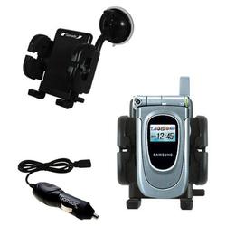 Gomadic Samsung SGH-Z105 Auto Windshield Holder with Car Charger - Uses TipExchange