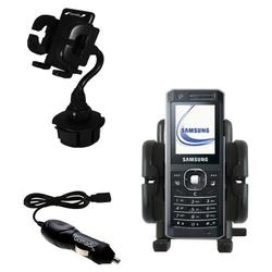 Gomadic Samsung SGH-Z150 Auto Cup Holder with Car Charger - Uses TipExchange