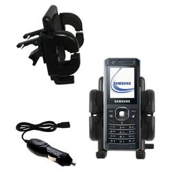 Gomadic Samsung SGH-Z150 Auto Vent Holder with Car Charger - Uses TipExchange