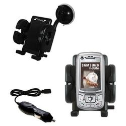 Gomadic Samsung SGH-Z400 Auto Windshield Holder with Car Charger - Uses TipExchange