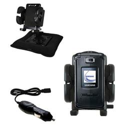 Gomadic Samsung SGH-Z540 Auto Bean Bag Dash Holder with Car Charger - Uses TipExchange