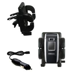 Gomadic Samsung SGH-ZV50 Auto Vent Holder with Car Charger - Uses TipExchange