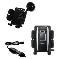 Gomadic Samsung SGH-ZV50 Auto Windshield Holder with Car Charger - Uses TipExchange