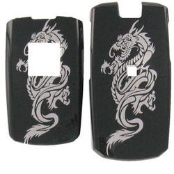 Wireless Emporium, Inc. Samsung SLM SGH-A747 Black w/ Silver Dragon Snap-On Protector Case Faceplate