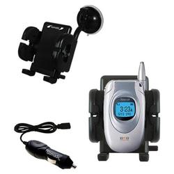 Gomadic Samsung SPH-A500 Auto Windshield Holder with Car Charger - Uses TipExchange