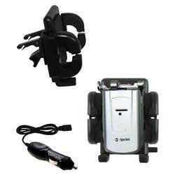 Gomadic Samsung SPH-A600 Auto Vent Holder with Car Charger - Uses TipExchange (VPM-0260-18)
