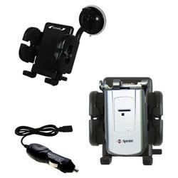Gomadic Samsung SPH-A600 Auto Windshield Holder with Car Charger - Uses TipExchange (WPM-0260-18)