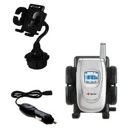 Gomadic Samsung SPH-A620 Auto Cup Holder with Car Charger - Uses TipExchange (CPM-1607-18)
