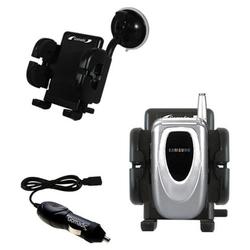 Gomadic Samsung SPH-A660 Auto Windshield Holder with Car Charger - Uses TipExchange (WPM-0264-18)