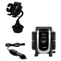 Gomadic Samsung SPH-A840 Auto Cup Holder with Car Charger - Uses TipExchange