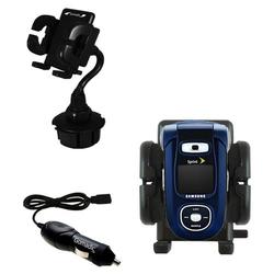 Gomadic Samsung SPH-A920 Auto Cup Holder with Car Charger - Uses TipExchange