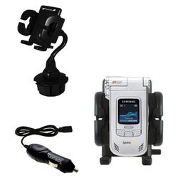 Gomadic Samsung SPH-A940 Auto Cup Holder with Car Charger - Uses TipExchange