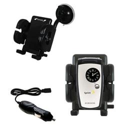 Gomadic Samsung SPH-A960 Auto Windshield Holder with Car Charger - Uses TipExchange