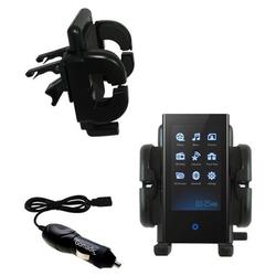 Gomadic Samsung YP-P2JCBY Auto Vent Holder with Car Charger - Uses TipExchange