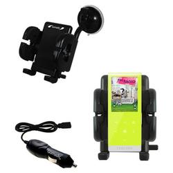 Gomadic Samsung YP-T10JAGY Auto Windshield Holder with Car Charger - Uses TipExchange