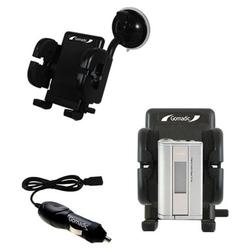 Gomadic Samsung Yepp YP-35H Auto Windshield Holder with Car Charger - Uses TipExchange