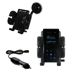 Gomadic Samsung Yepp YP-K5 4GB Auto Windshield Holder with Car Charger - Uses TipExchange