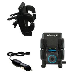 Gomadic Sandisk Sansa Clip Auto Vent Holder with Car Charger - Uses TipExchange