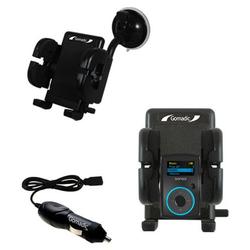Gomadic Sandisk Sansa Clip Auto Windshield Holder with Car Charger - Uses TipExchange