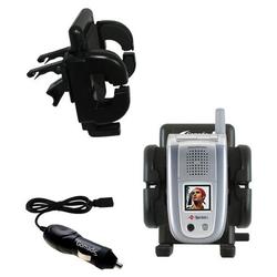Gomadic Sanyo MM-8300 Auto Vent Holder with Car Charger - Uses TipExchange
